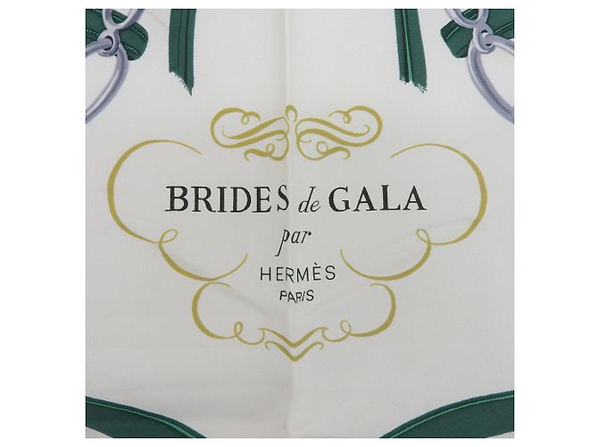 Hermès Hermes Carré 90 Brides de Gala Seidentuch Mehrfarben Grün - Ansicht 6