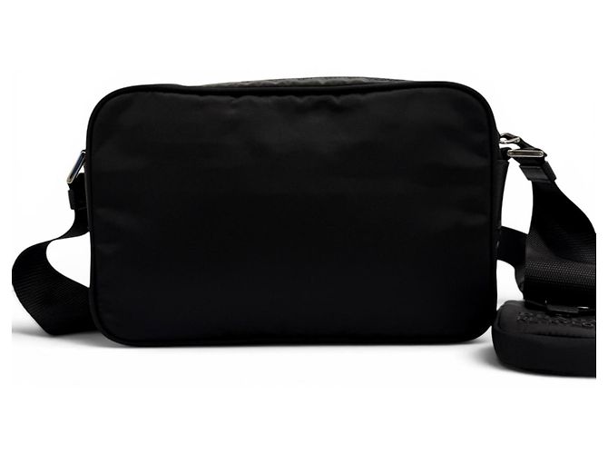 Borsa a tracolla Prada Nylon Re-Nylon con placca logo Triangle Nero - vista 3