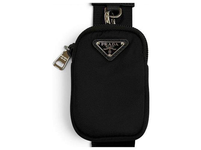 Borsa a tracolla Prada Nylon Re-Nylon con placca logo Triangle Nero - vista 8
