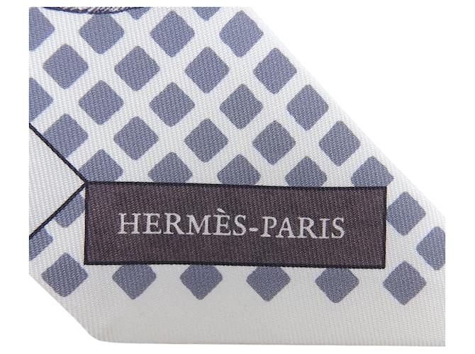 Hermès HERMES Twilly CAVALIER EN FORMES Seidentuch Braun Weiß - Ansicht 6
