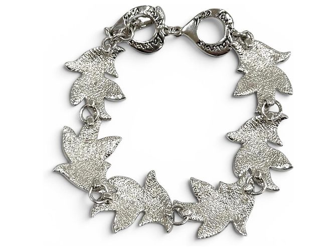 Bracciale con chiusura a cuore placcato rodio Yves Saint Laurent Argento - vista 2
