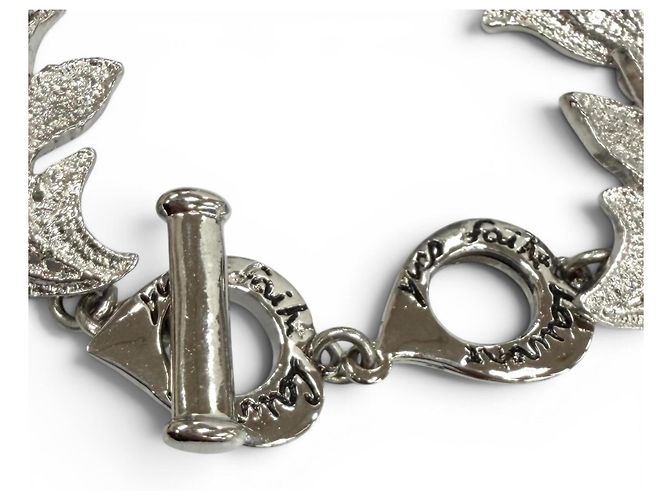 Bracciale con chiusura a cuore placcato rodio Yves Saint Laurent Argento - vista 5