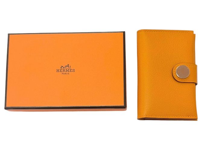 Hermès Hermes R.M.S. Evercolor Clou de Selle Leather Card Case Golden - view 2