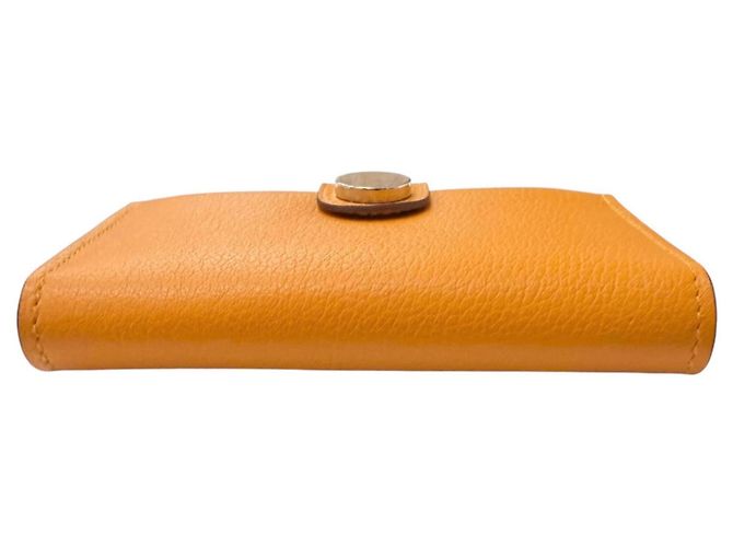 Hermès Hermes R.M.S. Evercolor Clou de Selle Leather Card Case Golden - view 5