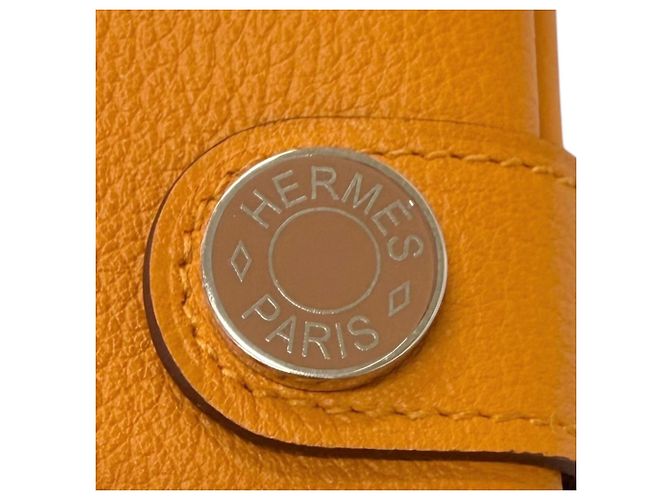Hermès Hermes R.M.S. Evercolor Clou de Selle Leather Card Case Golden - view 7