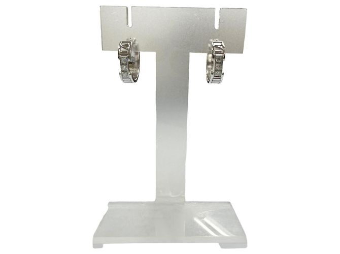 Orecchini a cerchio Atlas di Tiffany & Co. 750 (WG) 6-Diamanti - vista 3