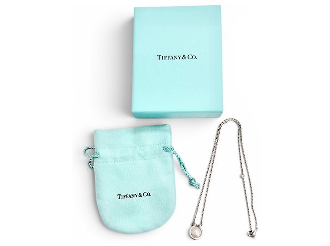 Tiffany & Co Collana con pendente a maglie Tiffany HardWear in perle d'acqua dolce Argento Bianco - vista 2