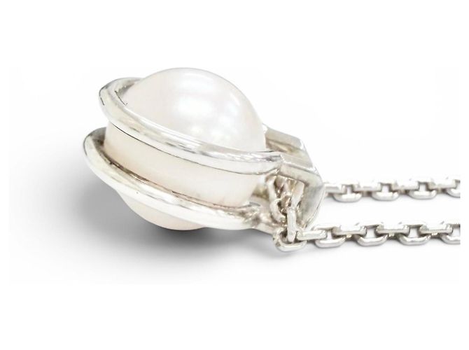 Tiffany & Co Collana con pendente a maglie Tiffany HardWear in perle d'acqua dolce Argento Bianco - vista 6