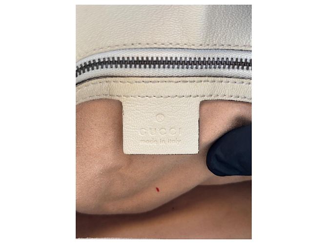 Borsa a mano Gucci in pelle beige - vista 7