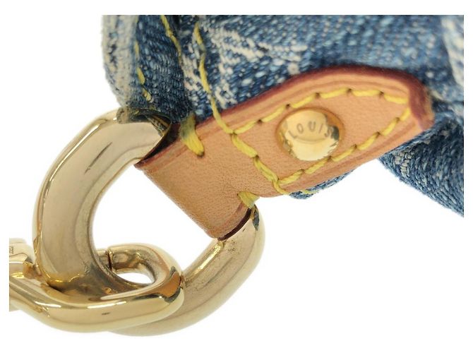 Borsa a tracolla Louis Vuitton Monogram Denim Mini Pleaty Blu - vista 5