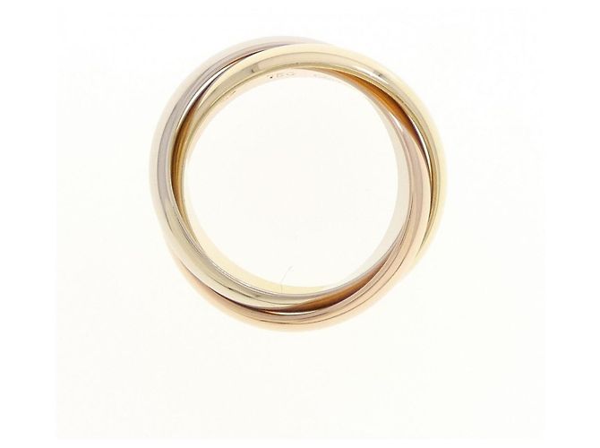 Anello Trinity Cartier in oro bianco oro giallo e oro rosa - vista 2