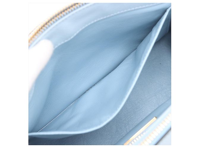 Prada Borsa a Mano Galleria Small Saffiano Lux Leather Blue - vista 14
