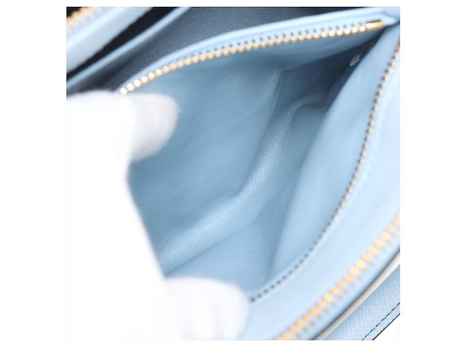 Prada Borsa a Mano Galleria Small Saffiano Lux Leather Blue - vista 15