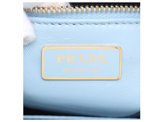 Prada Borsa a Mano Galleria Small Saffiano Lux Leather Blue - vista 16