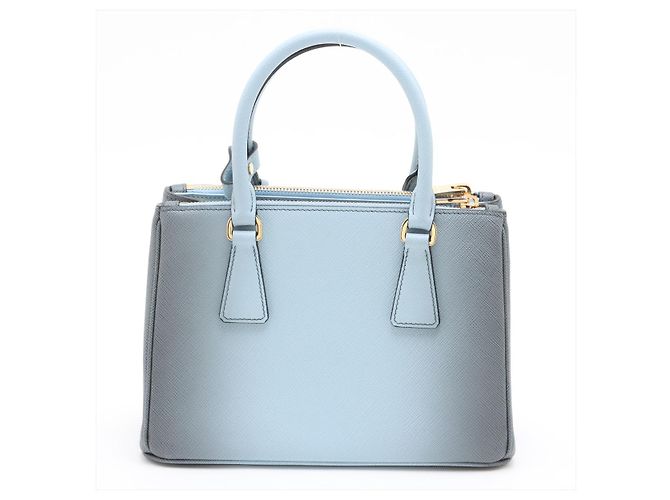 Prada Borsa a Mano Galleria Small Saffiano Lux Leather Blue - vista 5