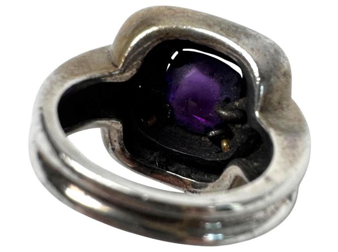 Tiffany & Co. Vintage Amethyst quadratischer Ring Silber Golden Lila - Ansicht 5