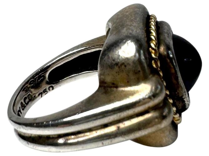 Tiffany & Co. Vintage Amethyst quadratischer Ring Silber Golden Lila - Ansicht 7