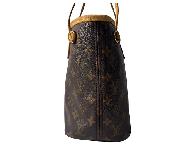 Borsa Tote Louis Vuitton Neverfull PM Marrone - vista 3