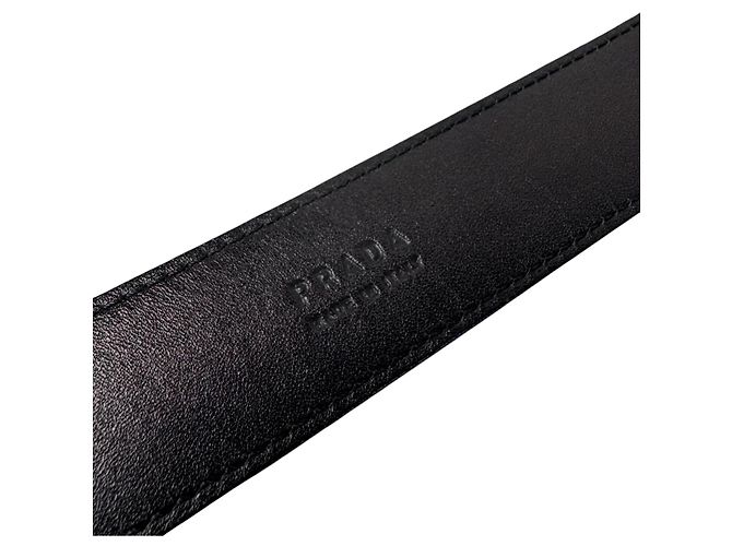 Prada Leather Belt for Men Black - view 5