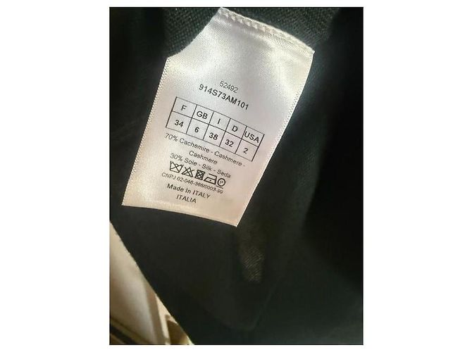 Christian Dior Kurzarm-Pullover aus Kaschmir und Seide - Grün Dunkelgrün - Ansicht 4
