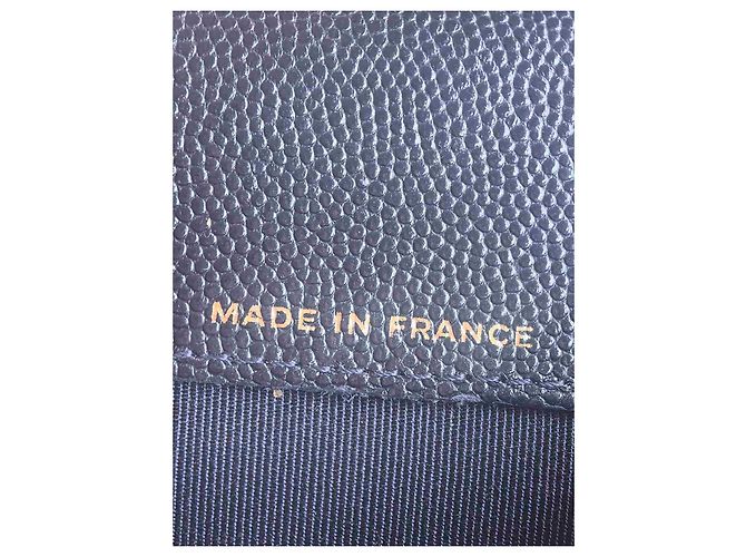 Chanel Tarjetero de piel caviar acolchado - Navy Azul oscuro - vista 12