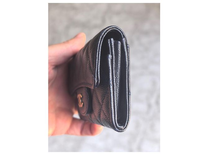 Chanel Tarjetero de piel caviar acolchado - Navy Azul oscuro - vista 4