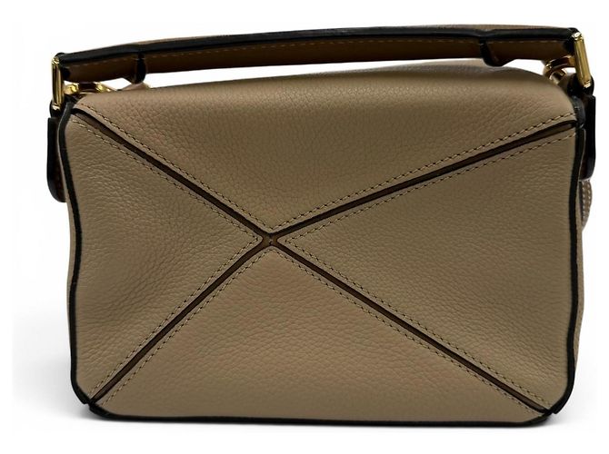 Borsa a mano Loewe Puzzle Mini 2-Way in pelle Beige - vista 4