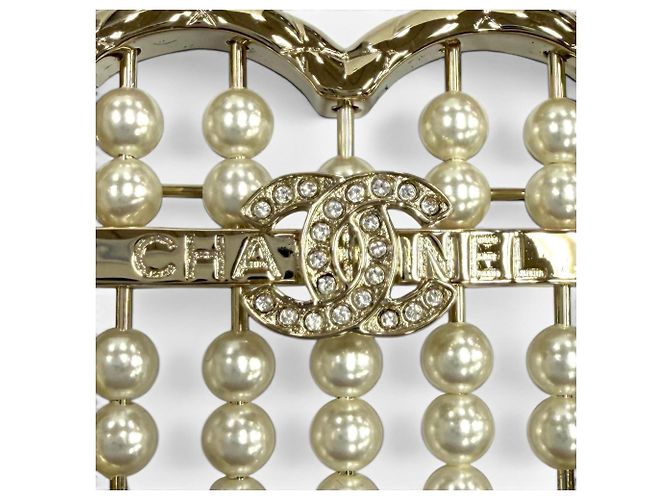 Spilla Coco Mark Matelassé Heart di CHANEL Bianco D'oro - vista 6