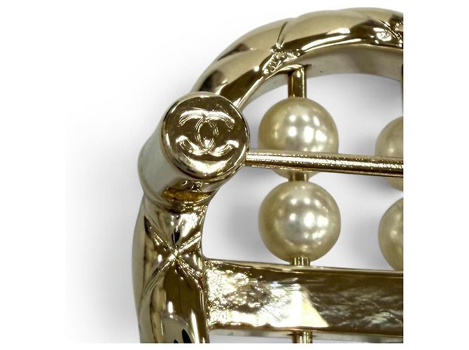 Spilla Coco Mark Matelassé Heart di CHANEL Bianco D'oro - vista 7