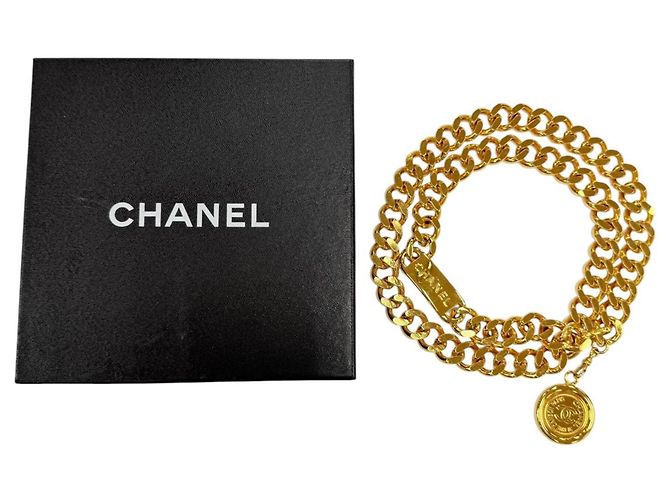 Chanel Vintage 96A Metallkettengürtel Golden - Ansicht 2