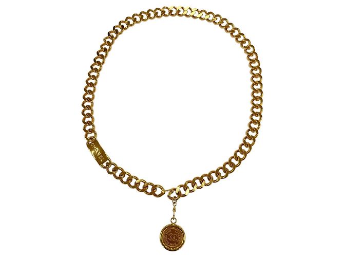 Chanel Vintage 96A Metallkettengürtel Golden - Ansicht 4