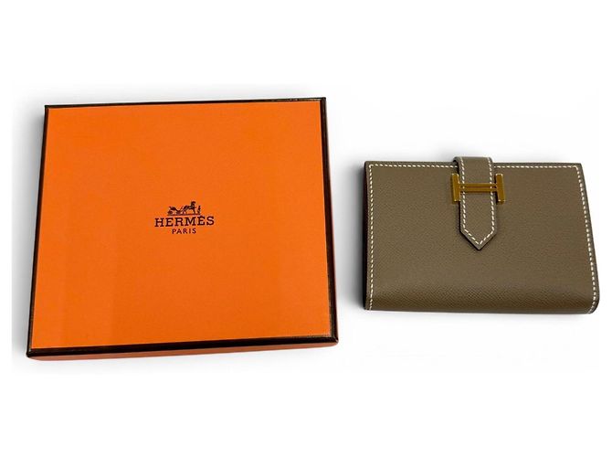 Hermès Tarjetero Mini Business Hermes Bearn Gris pardo - vista 2