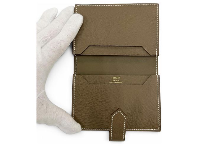 Hermès Tarjetero Mini Business Hermes Bearn Gris pardo - vista 6