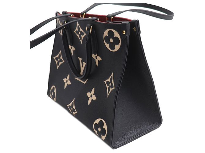 Louis Vuitton OnTheGo MM Tote Bag Schwarz Beige - Ansicht 2