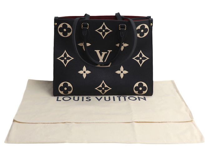 Louis Vuitton OnTheGo MM Tote Bag Schwarz Beige - Ansicht 8