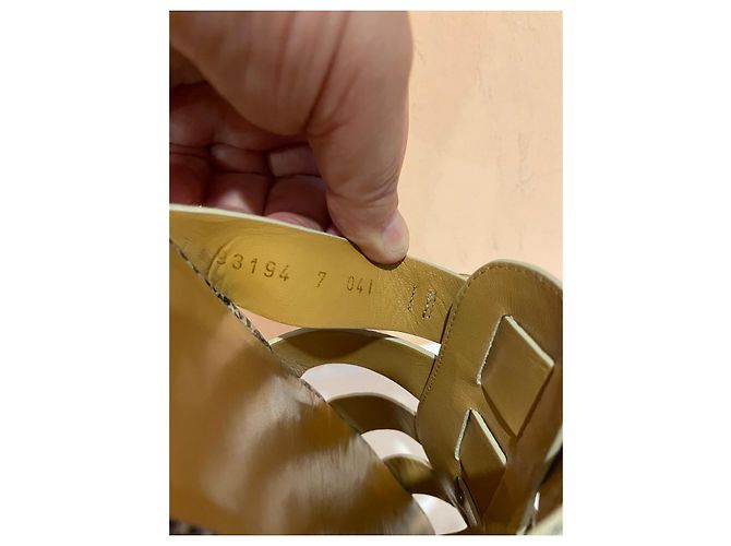 Sandálias Gucci couro efeito pitão Impressão em python Gold hardware - vista 12