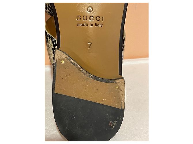 Sandálias Gucci couro efeito pitão Impressão em python Gold hardware - vista 20