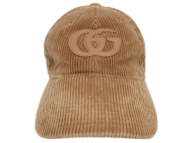 Cappellino Gucci in velluto a coste marrone - vista 2