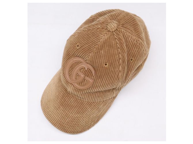 Cappellino Gucci in velluto a coste marrone - vista 6