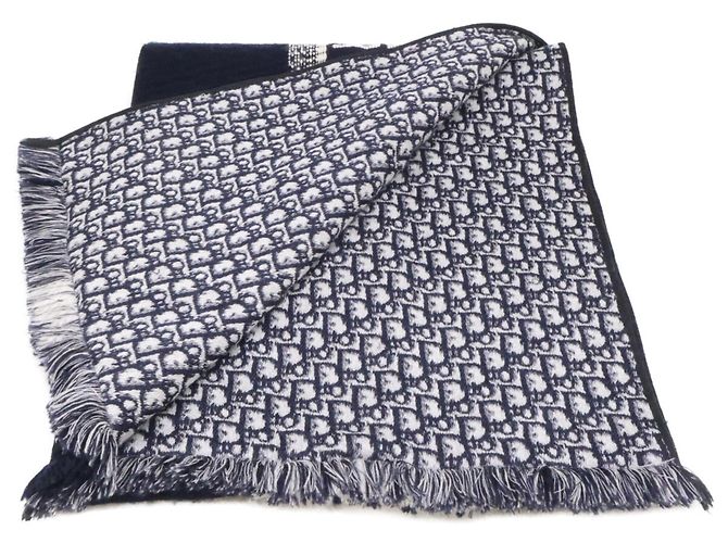 Stola in lana blu navy Christian Dior - vista 4