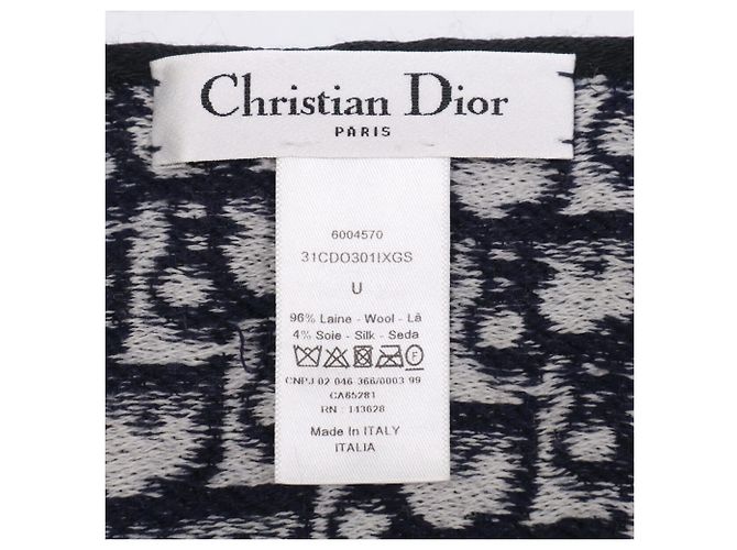 Stola in lana blu navy Christian Dior - vista 5