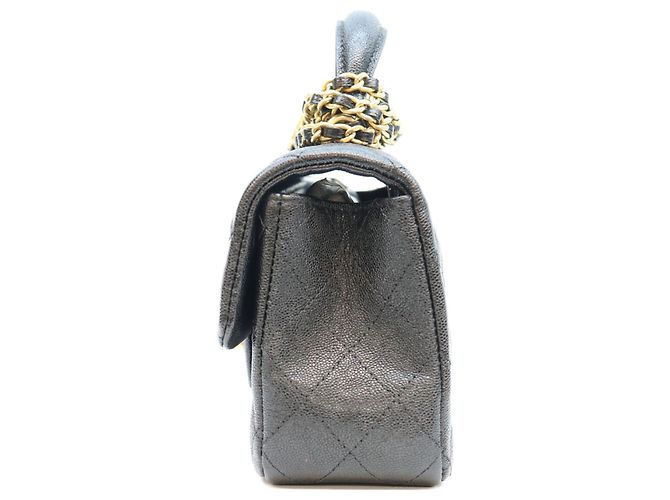 Chanel AS2431 Caviar Top Handle Mini Matelassé 20 Shoulder Bag Nero - vista 2