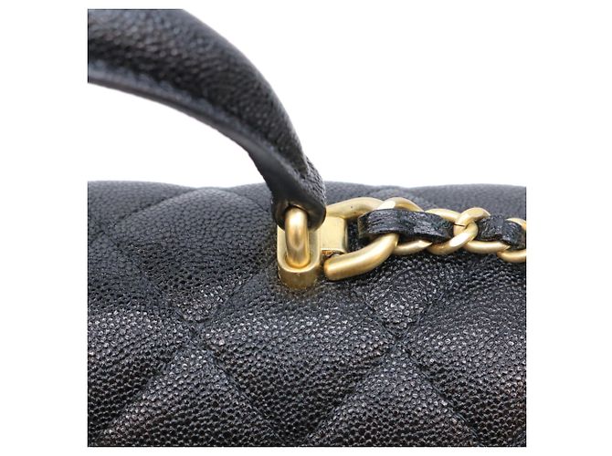 Chanel AS2431 Caviar Top Handle Mini Matelassé 20 Shoulder Bag Nero - vista 7