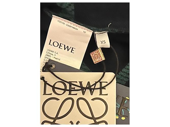 Loewe x Suna Fujita Karomuster Wollpullover Grün Dunkelblau - Ansicht 5