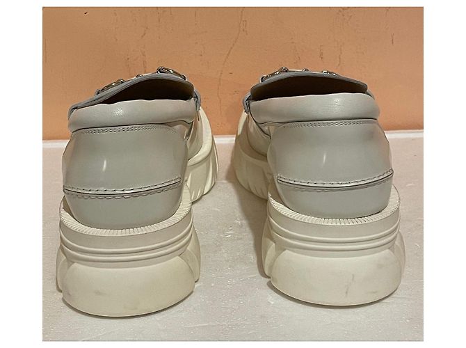 Mocassini Gucci Horsebit in pelle bianca Bianco - vista 4