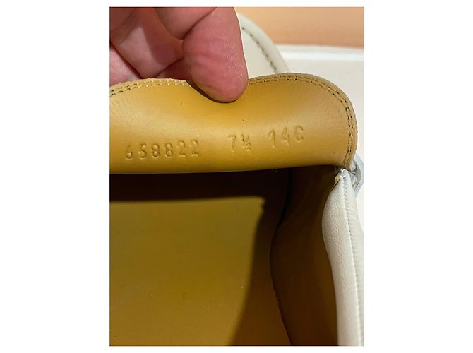 Mocassini Gucci Horsebit in pelle bianca Bianco - vista 8