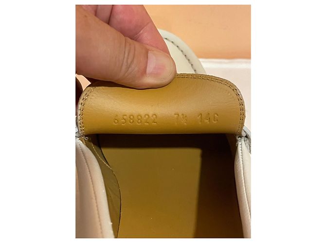 Mocassini Gucci Horsebit in pelle bianca Bianco - vista 9