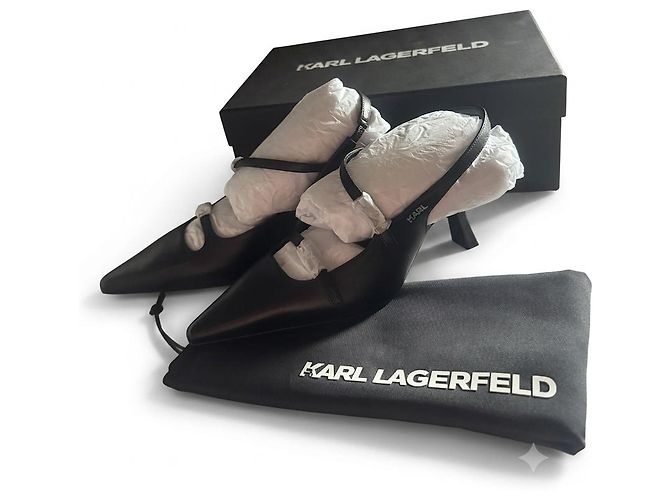 Karl Lagerfeld Décolleté KARMEL Slingback Pelle Nera Nero - vista 2