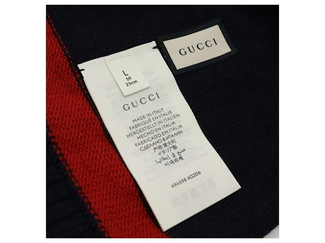 Gucci Wollmütze mit Interlocking G Logo Blau - Ansicht 5