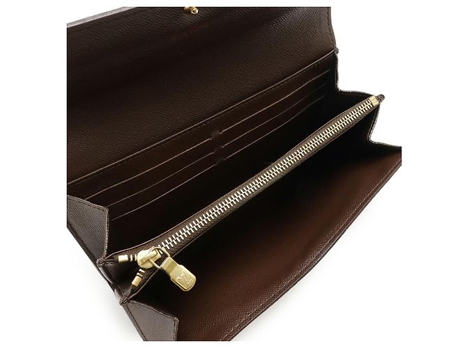 Cartera larga Sarah Damier Louis Vuitton Castaño - vista 4